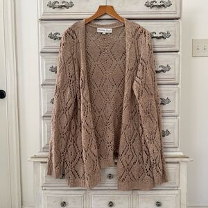 Beige Boho Crochet Fairy Cardigan